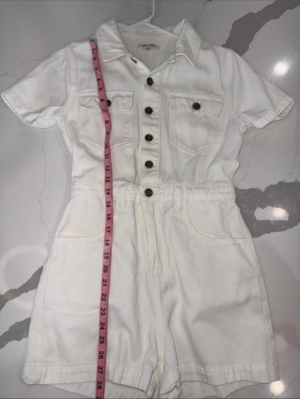 White denim romper - Picture 5 of 6